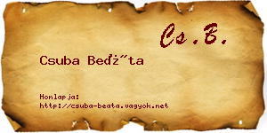 Csuba Beáta névjegykártya