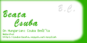 beata csuba business card